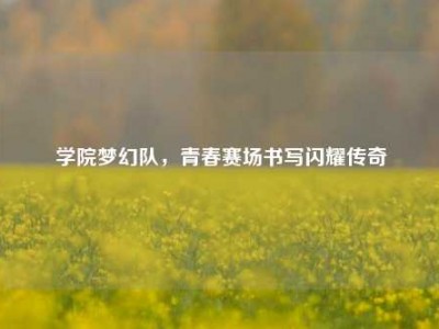 学院梦幻队，青春赛场书写闪耀传奇