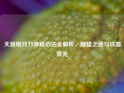 天涯明月刀神威心法全解析，刚猛之道与铁血荣光