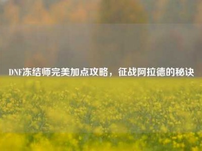 DNF冻结师完美加点攻略，征战阿拉德的秘诀