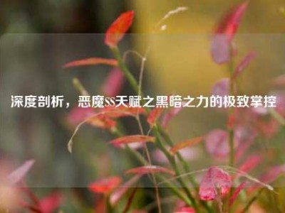 深度剖析,恶魔SS天赋之黑暗之力的极致掌控