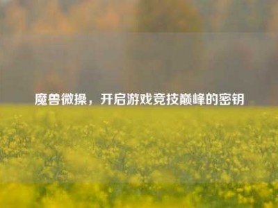 魔兽微操，开启游戏竞技巅峰的密钥