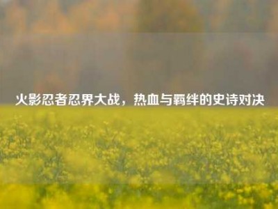 火影忍者忍界大战,热血与羁绊的史诗对决