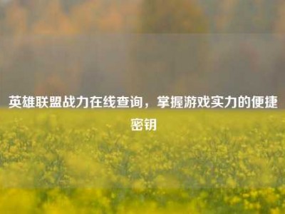 英雄联盟战力在线查询,掌握游戏实力的便捷密钥