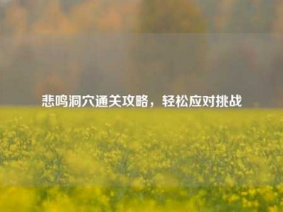 悲鸣洞穴通关攻略,轻松应对挑战