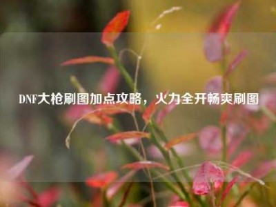 DNF大枪刷图加点攻略,火力全开畅爽刷图