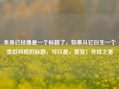 本身已经像是一个标题了，如果从它衍生一个类似风格的标题，可以是，警觉！外挂之害