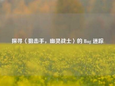 探寻〈狙击手，幽灵战士〉的 Bug 迷踪