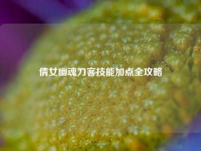 倩女幽魂刀客技能加点全攻略