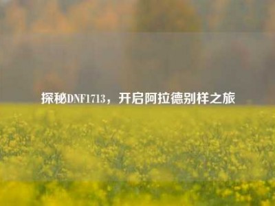 探秘DNF1713，开启阿拉德别样之旅