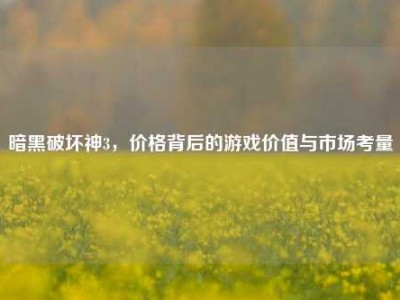 暗黑破坏神3,价格背后的游戏价值与市场考量
