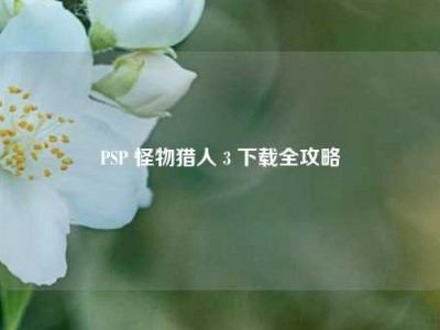 PSP 怪物猎人 3 下载全攻略