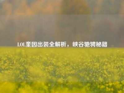 LOL奎因出装全解析，峡谷驰骋秘籍