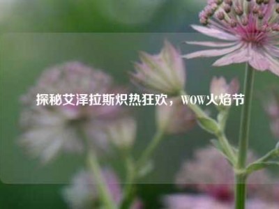 探秘艾泽拉斯炽热狂欢，WOW火焰节