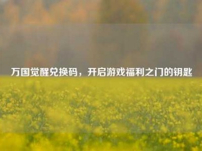 万国觉醒兑换码，开启游戏福利之门的钥匙