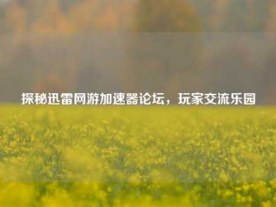 探秘迅雷网游加速器论坛,玩家交流乐园