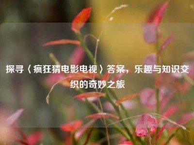 探寻〈疯狂猜电影电视〉答案,乐趣与知识交织的奇妙之旅