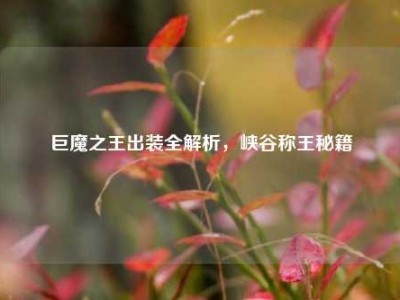 巨魔之王出装全解析,峡谷称王秘籍