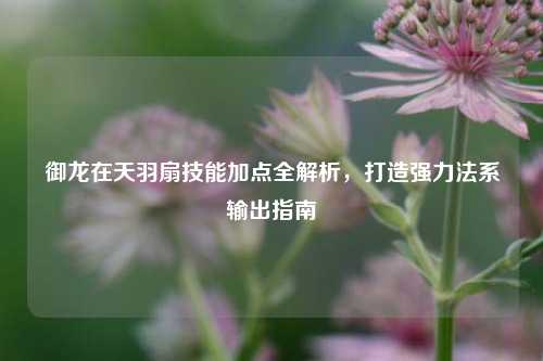 御龙在天羽扇技能加点全解析,打造强力法系输出指南