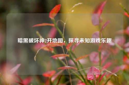 暗黑破坏神2开地图,探寻未知游戏乐趣