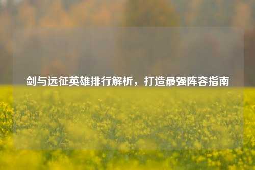 剑与远征英雄排行解析,打造最强阵容指南