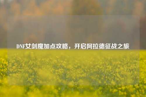 DNF女剑魔加点攻略,开启阿拉德征战之旅