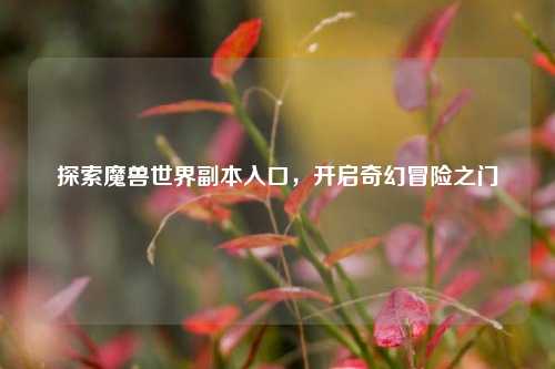 探索魔兽世界副本入口,开启奇幻冒险之门