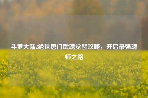 斗罗大陆2绝世唐门武魂觉醒攻略，开启最强魂师之路