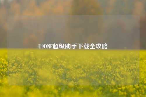 U9DNF超级助手下载全攻略