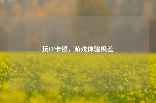 玩CF卡顿，游戏体验极差