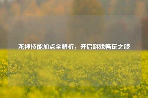 龙神技能加点全解析，开启游戏畅玩之旅
