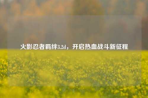 火影忍者羁绊3.2d,开启热血战斗新征程