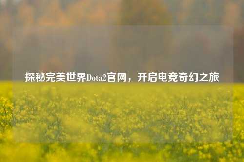 探秘完美世界Dota2官网,开启电竞奇幻之旅