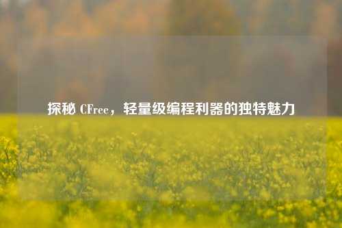 探秘 CFree，轻量级编程利器的独特魅力
